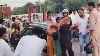'Slapped, dragged by hair': UP woman alleges assault over road rage; viral video shows attack as police watched | Lucknow News