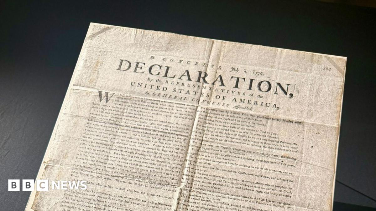 Rare copy of US Declaration of Independence found by volunteer in UK archives