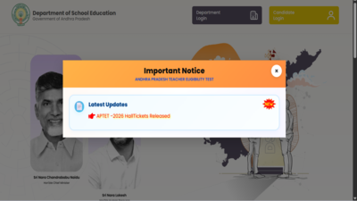 AP TET admit card 2026 out at tet2dsc.apcfss.in; direct link to download here