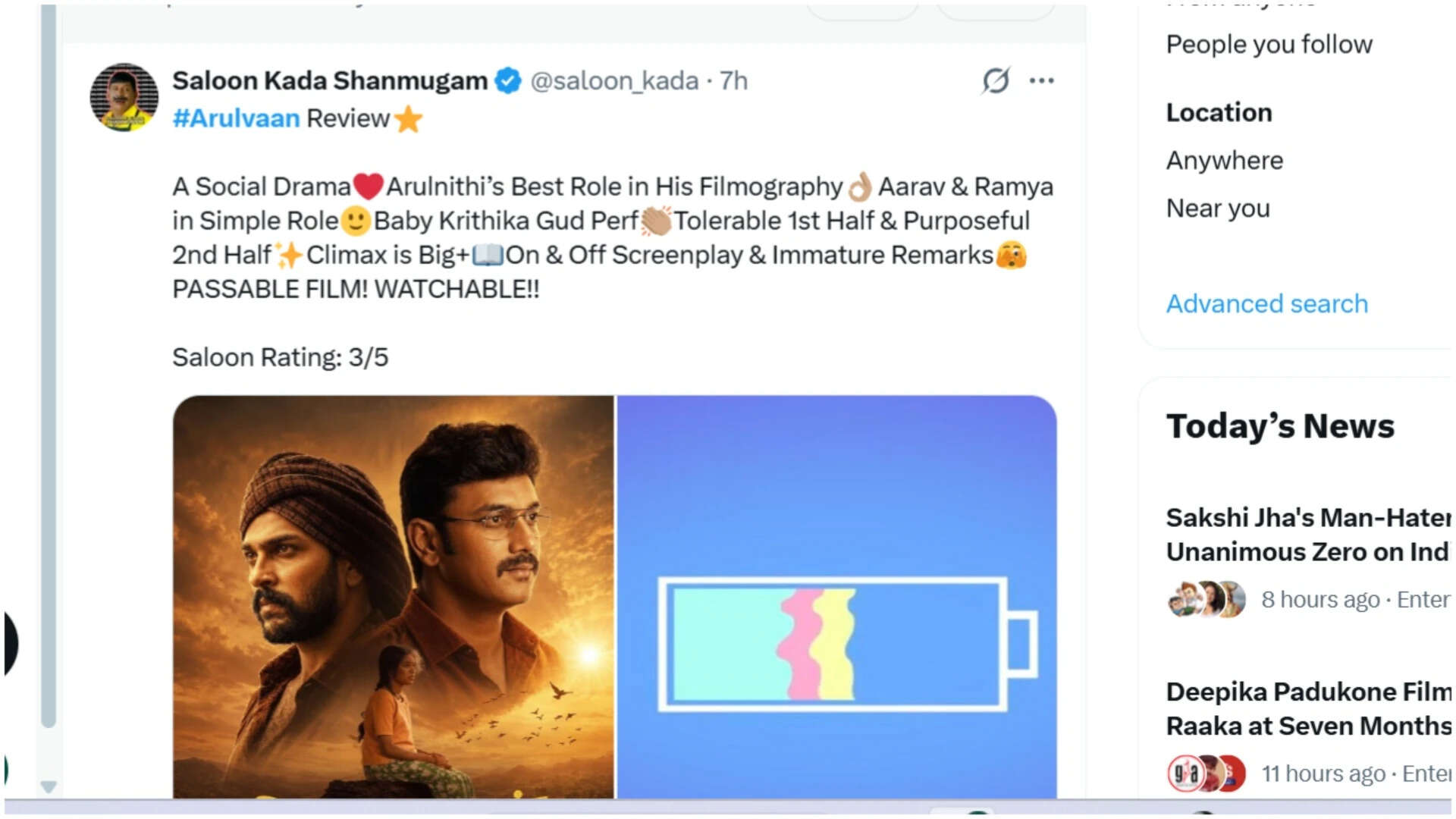 'Arulvaan' Twitter review: Arulnithi's performance wins praise; fans call it 'A soulful drama movie with neatly written screenplay' | Tamil Movie News