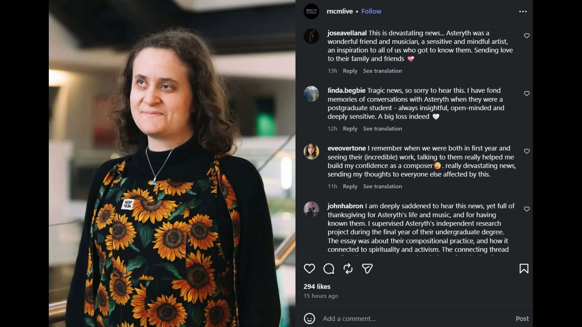 Award-winning composer Asteryth Sloane passes away at age 26 |