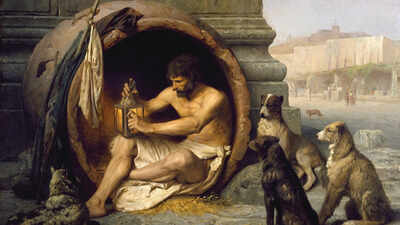 Quote of the day by Diogenes: 'I threw away my cup when I saw a child drinking water from his hands'