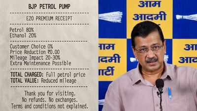 'BJP petrol pump': AAP shares 'E20 premium receipt' in dig over ethanol blending | India News