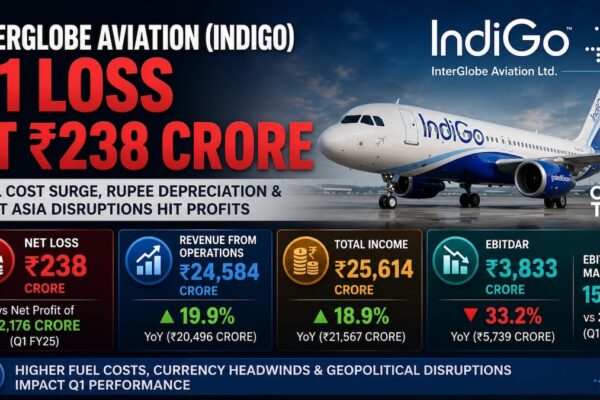 IndiGo slips to Q1 loss as fuel costs, West Asia disruptions overshadow 20% revenue growth