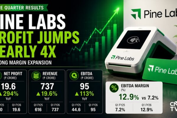 Pine Labs shares jump over 4% after Q1 profit nearly quadruples, margin improves