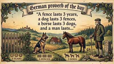 German proverb of the day: "A fence lasts 3 years, a dog lasts 3 fences, a horse lasts 3 dogs, and a man lasts…" - a timeless lesson on life's seasons and the value of time | World News