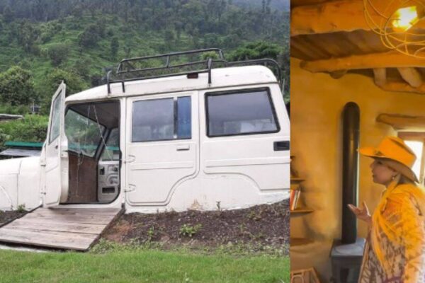 Gaadi Ghar: Inside 'Gaadi Ghar': This unique Uttarakhand earth home has an abandoned SUV entrance, a ‘living’ grass roof and zero cement