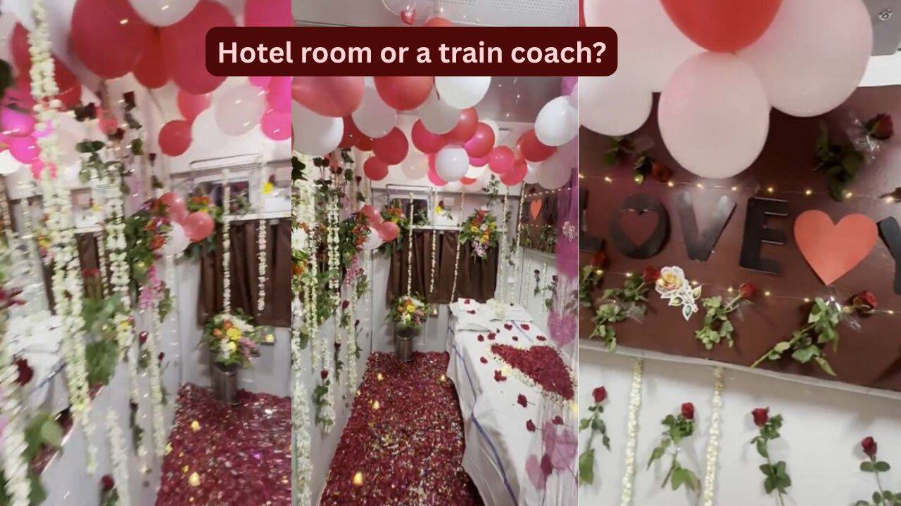 Nandedgram Express: A honeymoon...on rails? This Indian Railways coach got a romantic makeover making travellers ask, 'is that even allowed? '