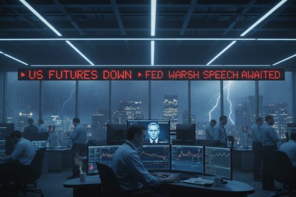 US futures trade lower ahead of Fed Chair Kevin Warsh's speech
