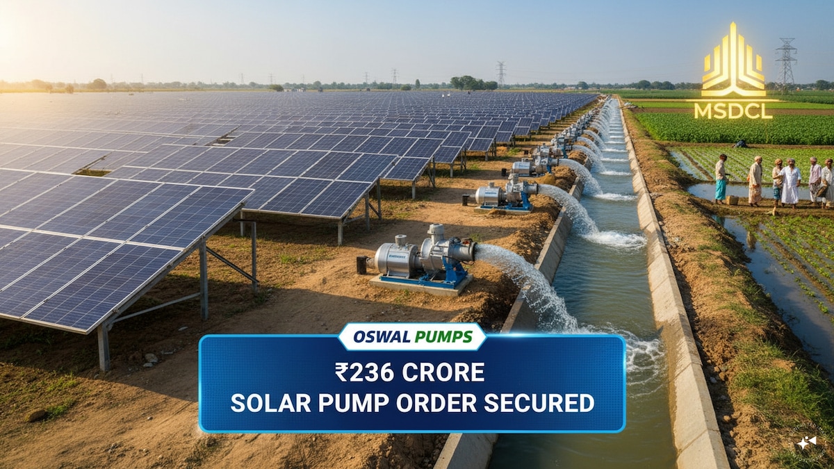 Oswal Pumps bags additional ₹236 crore solar pump order from MSEDCL
