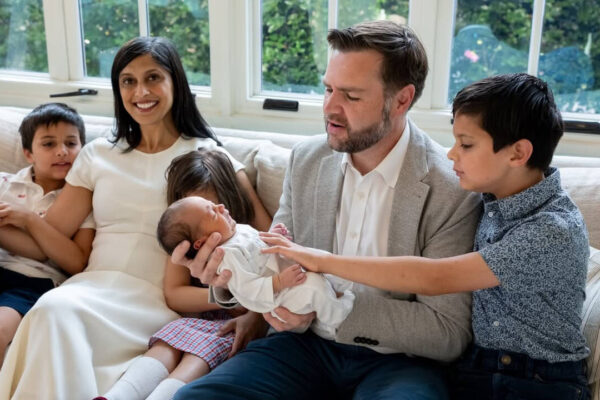 JD and Usha Vance share first family portrait with baby Alec Neel as they welcome their fourth child |