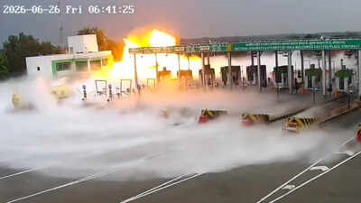 New CCTV footage captures massive LPG tanker explosion at UP toll plaza - video | India News