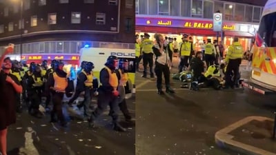 London descends into chaos after Morocco's World Cup exit as fans clash with police and traffic comes to a standstill