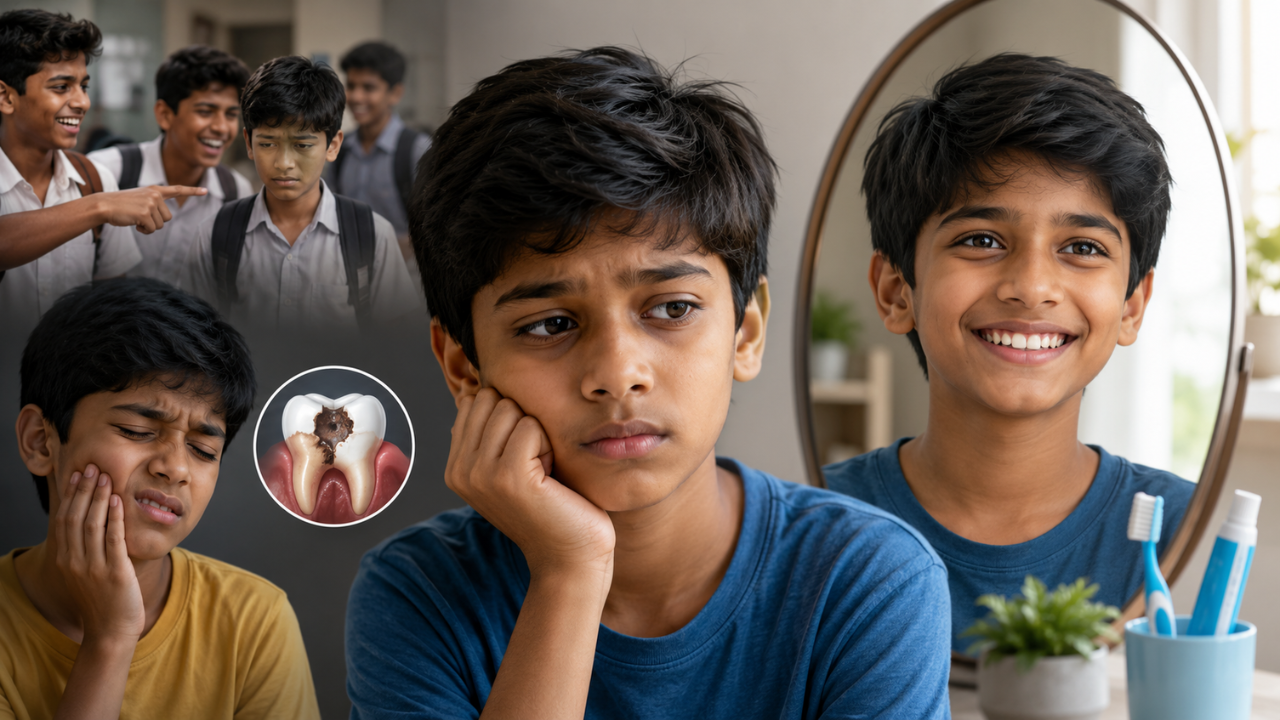 Children Mental Health: Not just screens: Studies suggest your child's mental wellbeing may also be linked to how well they care for their teeth