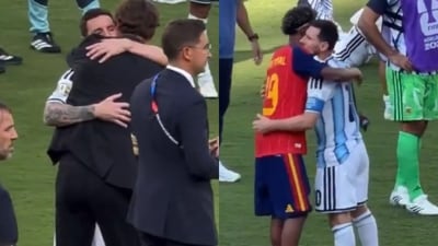 Sergio Ramos skips Spain's World Cup celebrations to console tearful Lionel Messi after Lamine Yamal's gesture