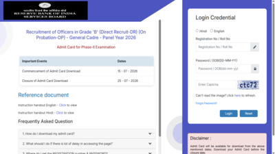 RBI Grade B admit card 2026 released at rbi.org.in for Phase 2 exam: Direct link to download hall ticket here