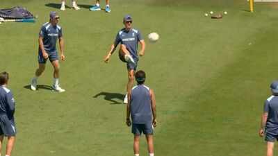 As India remain stuck in traffic, England players enjoy football warm-up at Rose Bowl - Watch | Cricket News