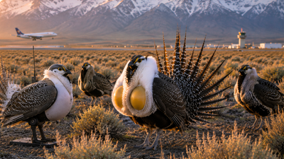 Scientists deploy robot birds in Wyoming's Grand Teton National Park to lure a critically declining local sage-grouse population away from an airport and revive its numbers | World News