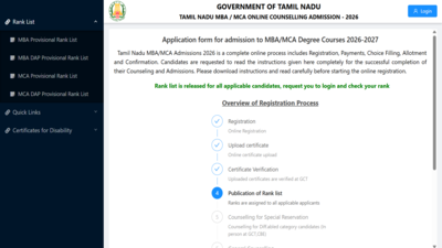 TANCET 2026 rank list released at tn-mbamca.com; direct link to download here