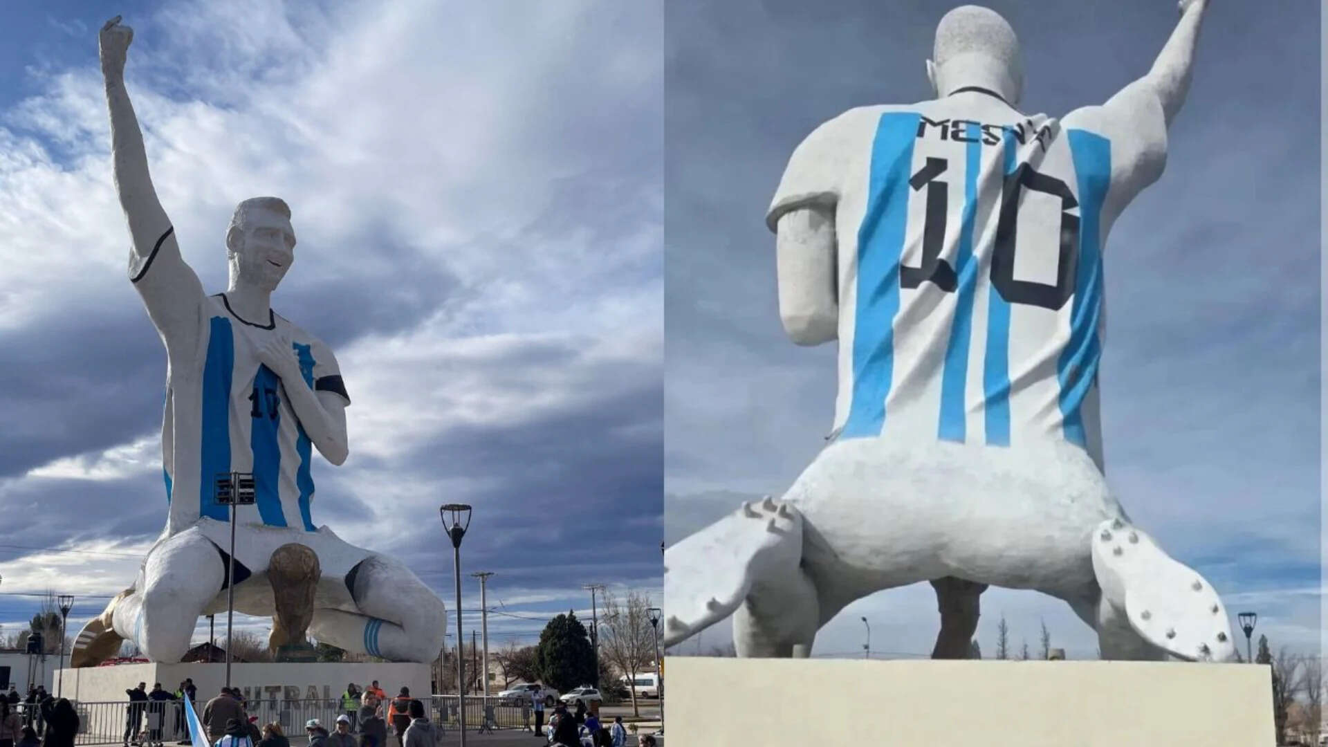 The tiny Patagonian village Messi put on the map: A 70-ton steel monument is drawing football fans from around the world |
