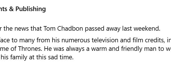 'Doctor Who' and 'Game of Thrones' star Tom Chadbon passes away at 80 |