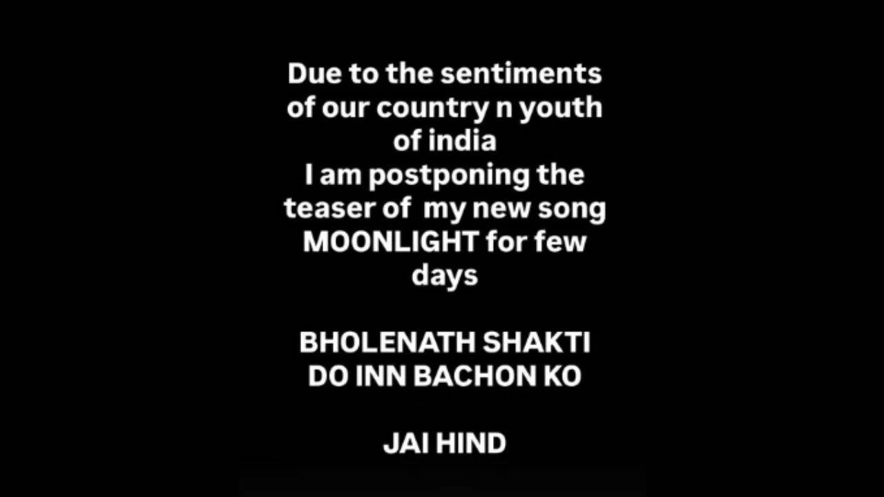 Moonlight Teaser Delay: Yo Yo Honey Singh delays 'Moonlight' teaser after expressing solidarity with students protesting alleged NEET irregularities: 'Youth of India is immortal' | Hindi Movie News