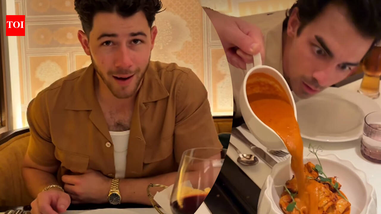 Nick Jonas and Joe Jonas can't get enough of Indian food; devour onion bhajia, pista lamb chop, murgh makhani and more﻿ - WATCH |