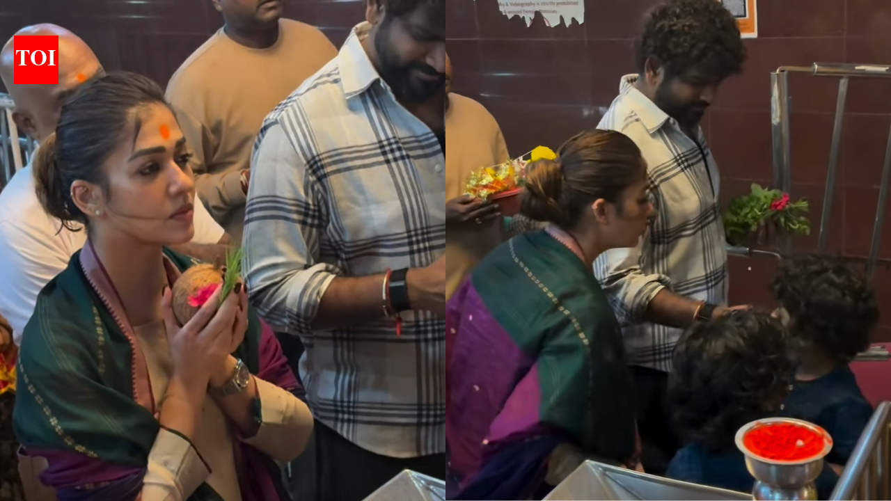 Nayanthara seeks blessings at Siddhivinayak temple with Vignesh Shivan and twin sons amid Mumbai shoot