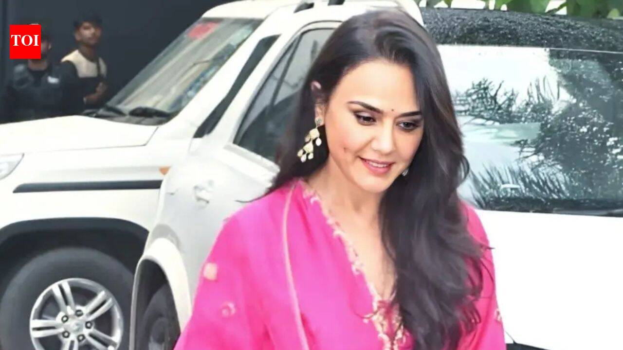 Preity Zinta exudes elegance in Rs 42,500 fuchsia farshi salwar set for 'Batwara 1947' press tour
