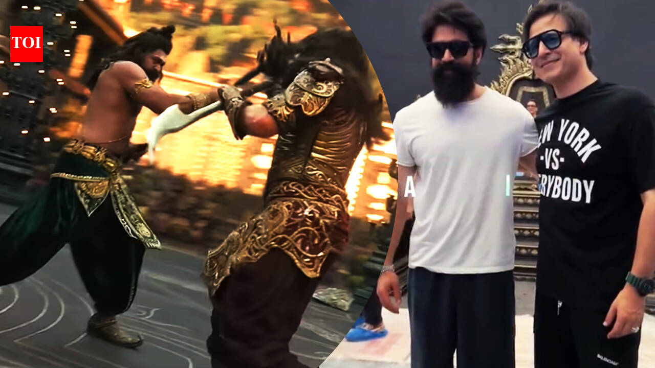 'Ramayana': Vivek Oberoi and Yash share a warm BTS moment before clashing in EPIC Vidyutjihva vs Ravana combat scene