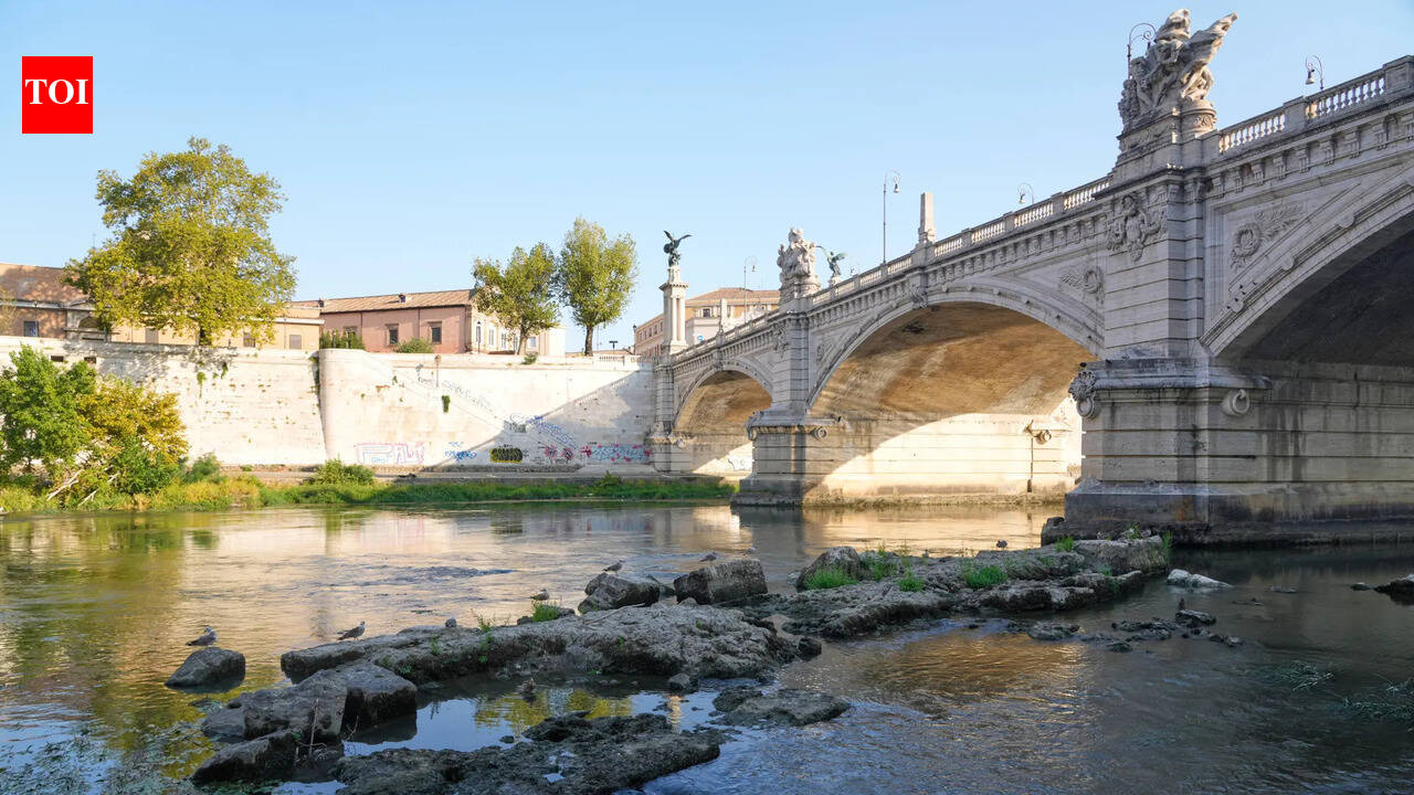 2,000-year-old bridge reappears in Rome as drought-hit Tiber River exposes ancient ruins of Nero’s Bridge