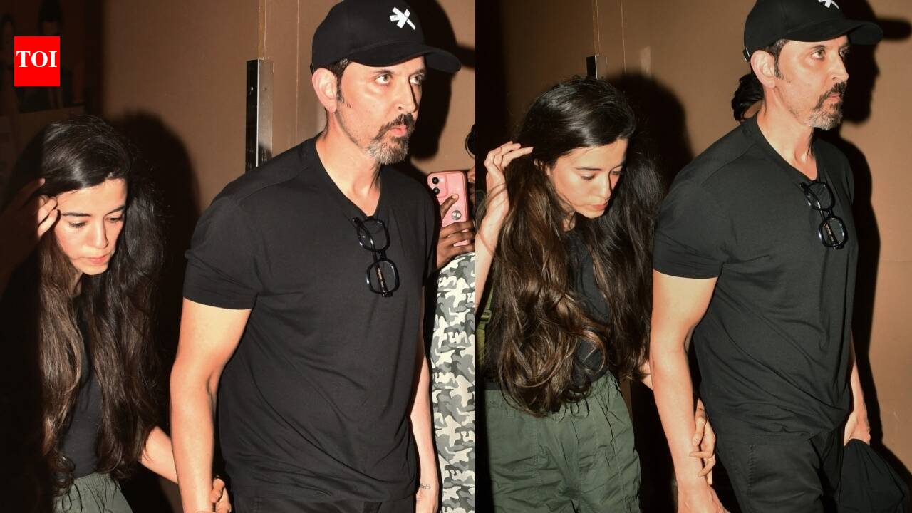 Hrithik Roshan, Saba Azad spotted hand-in-hand after a movie date, amid break-up rumours after a screenshot claimed the 'Krrish' actor to be on a dating app