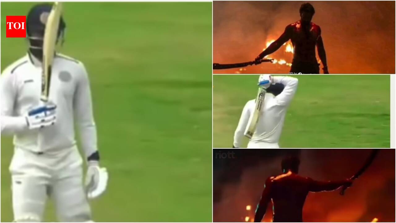 VIDEO: Ajay Dev Goud recreates Prabhas' 'Salaar' moment with bat; fans react | Telugu Movie News