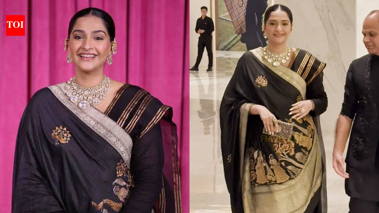 Sonam Kapoor’s black anarkali is gorgeous, but it’s her Pichwai-inspired dupatta that caught our eye