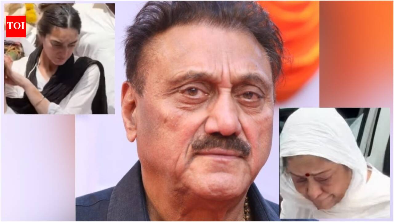 Karishma Kohli carries father Kuku Kohli's mortal remains, Aruna Irani breaks down at funeral; heartbreaking visuals went viral | Hindi Movie News