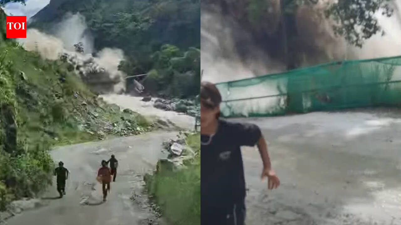 Nepal-Tibet flash flood: Terrifying video shows man filming wall of floodwater rushing straight towards him