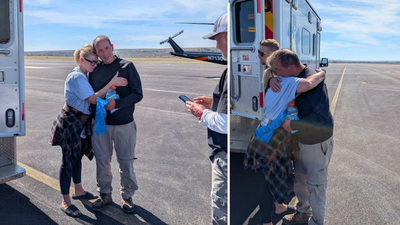 A 55-year-old Missouri official reached the 13,804-foot summit of Wyoming's highest mountain and signed its register; he then disappeared for 5 days before rescuers found him alive and severely dehydrated