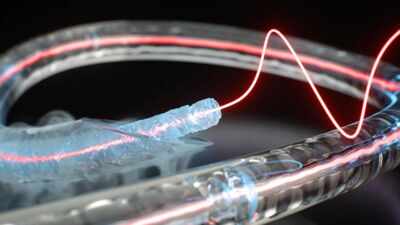 Freezing liquid inside optical fibre makes light and sound interact more than 1,000 times more strongly