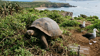 In the 1970s, just 14 giant tortoises remained on Española; now 3,000 are restoring vegetation and bringing albatrosses back to nesting grounds |