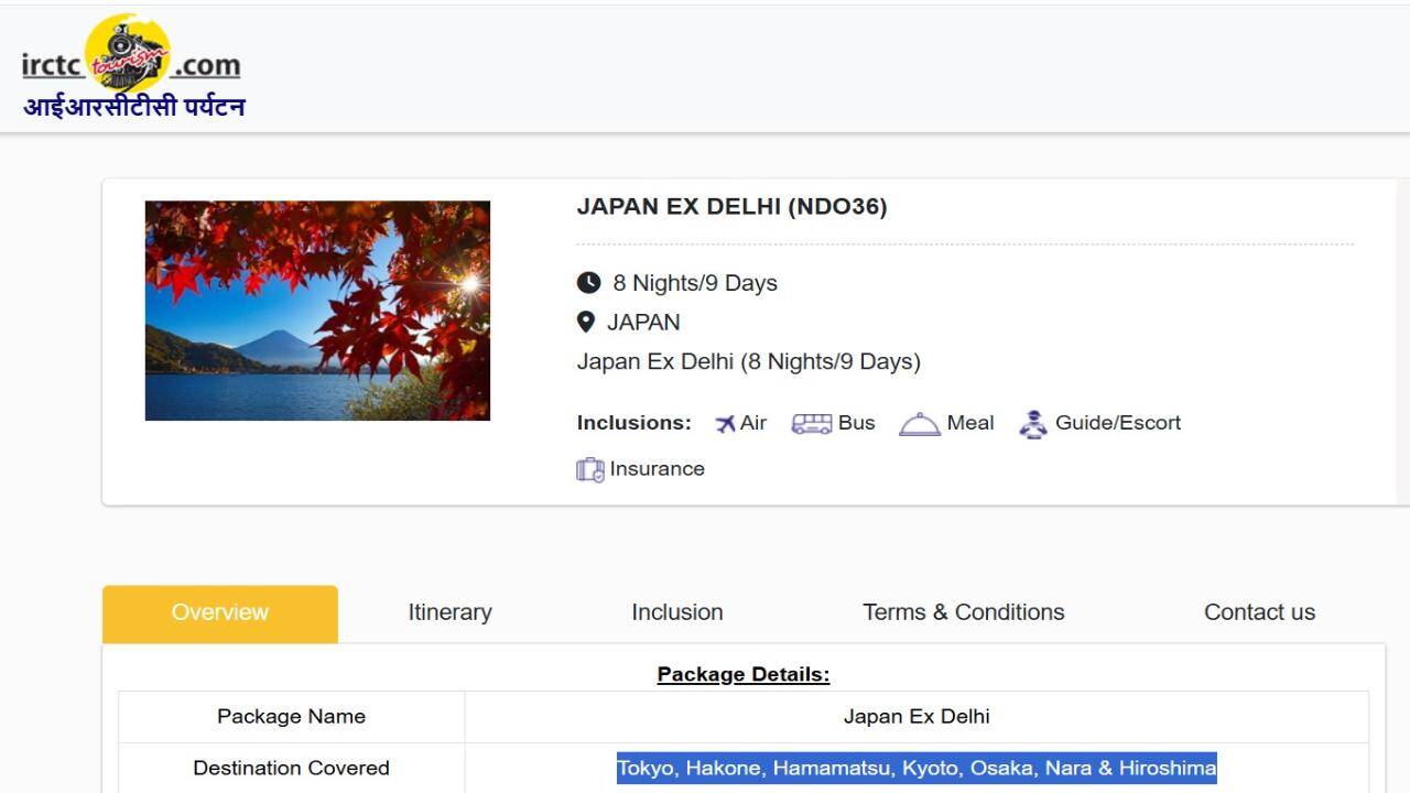 Indian Railways launches 10-day Japan tour from Delhi; package includes bullet train ride, Mt Fuji and Hiroshima from ₹3.46 lakh