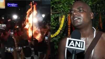Jharkhand protester shaves head for CM Soren, Rahul Gandhi's 'last rites'