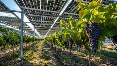 Solar panels were installed above grapevines in Italy’s Puglia, and the harvest revealed a surprising 277% jump in grape production |