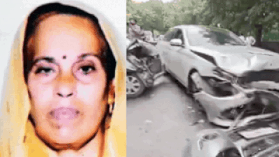 Woman crushed between vehicles after smash-up in Delhi; kin alleges Mercedes driver was speeding, drunk | Delhi News
