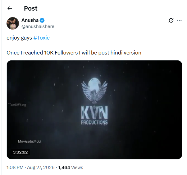 Yash and Kiara Advani’s ‘Toxic: A Fairy Tale for Grown-Ups’ full movie LEAKED on social media; Fans demand strict action from makers | Kannada Movie News