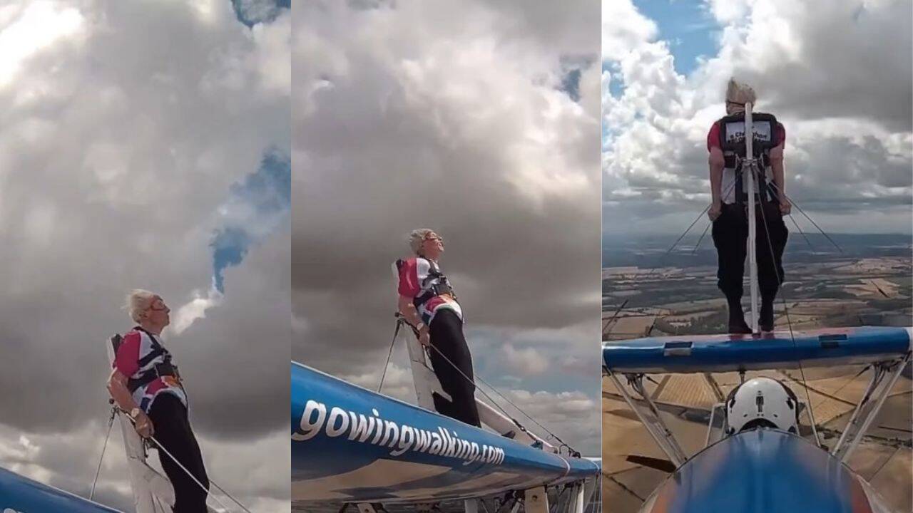 Meet Betty Bromage: 97-year-old grandmother who broke her own Guinness World Record to become the world's oldest female wing walker just a year after surviving a stroke