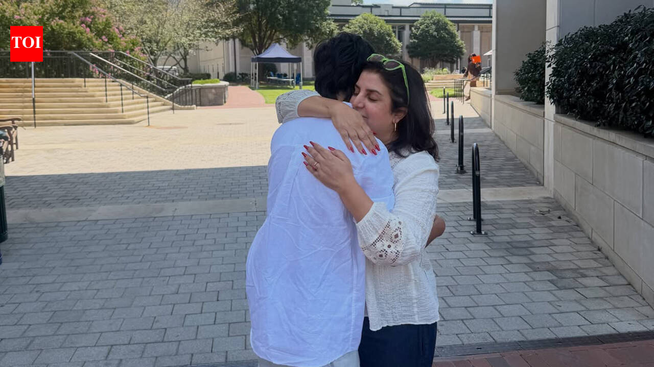 Farah Khan bids an emotional goodbye to her triplets as they head to college in three cities: 'If u thought moving ur kid to college was hard.. try doing it 3times' |