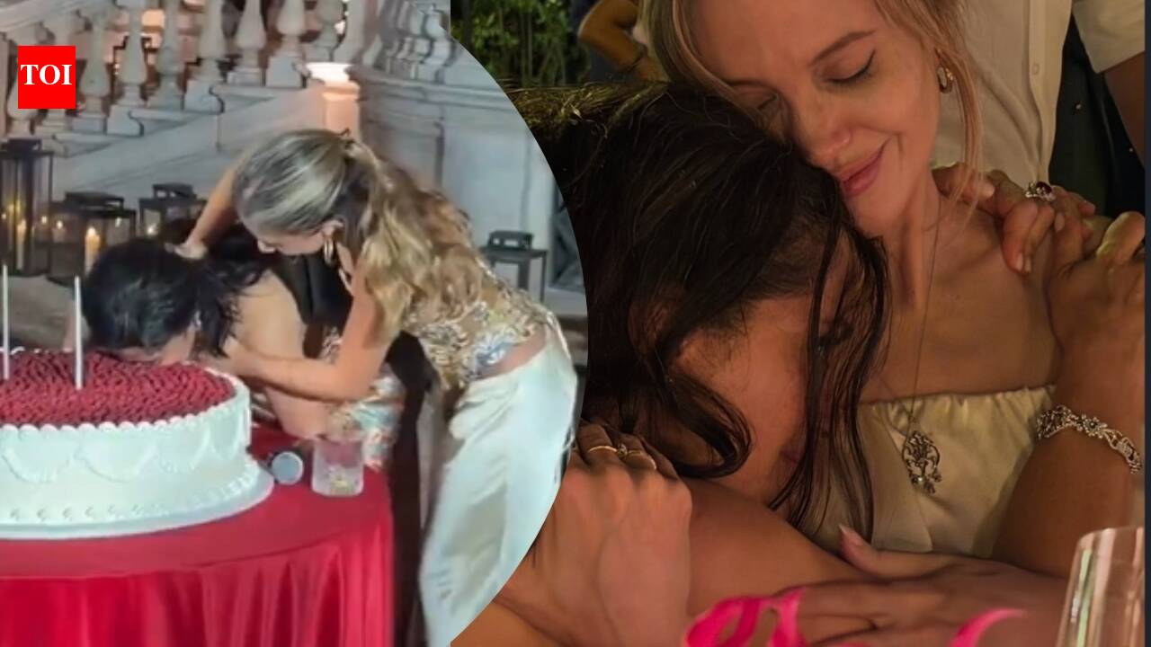 Angelina Jolie hugs it out with Salma Hayek at her 60th birthday bash in Rome - PICS |