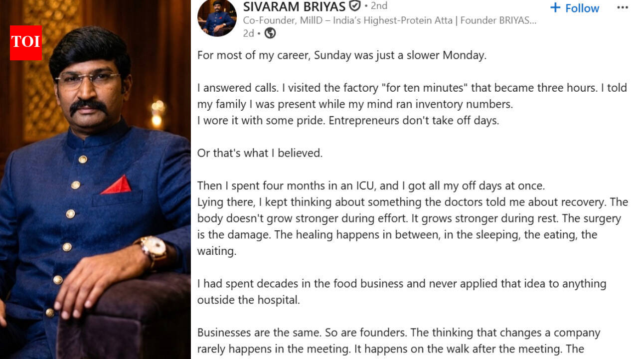 Meet the Bengaluru entrepreneur who worked through Sundays - until 4 months in ICU changed everything