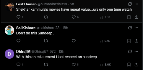 Sandeep Reddy Vanga says he doesn’t like Sekhar Kammula’s heroes; says ‘I like his heroines more’; internet reacts | Telugu Movie News