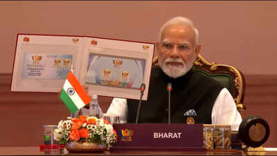 PM Modi unveils two postage stamps commemorating 20-year journey of Brics | India News